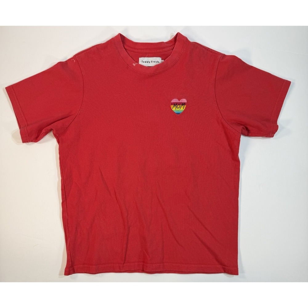 Teddy Fresh T Shirt Womens Small‎ Red Rainbow Logo Streetwear Graphic Tee